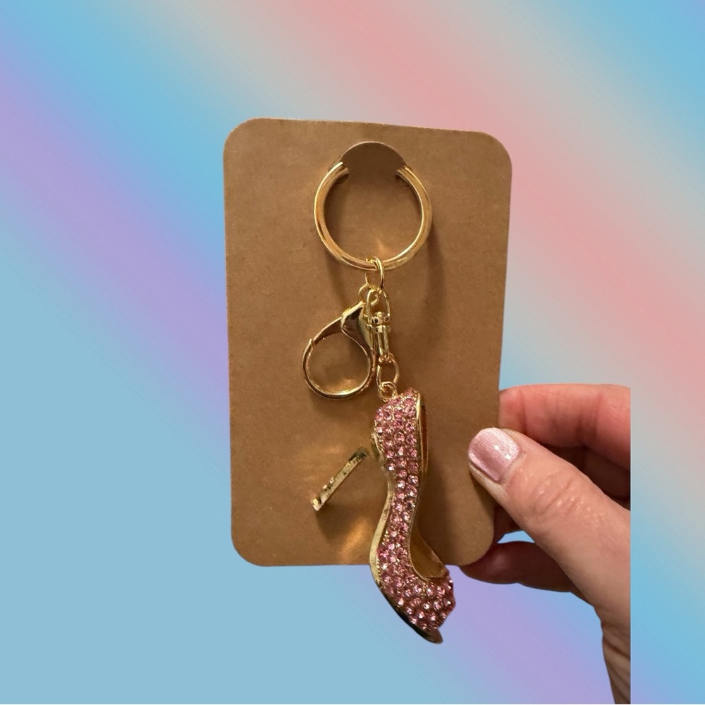 🦄 Pink Rhinestone High Heel Bag Charm!